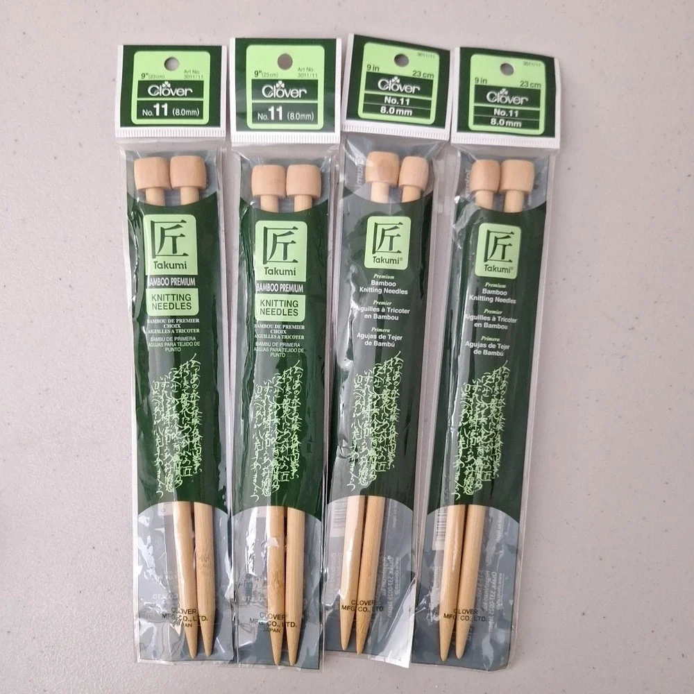 Clover Takumi Bamboo Double Point Knitting Needles 9